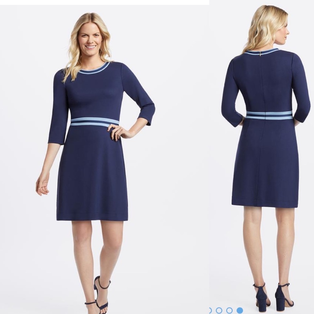 NWT Draper James Persley Ponte Dress, Medium, Navy
